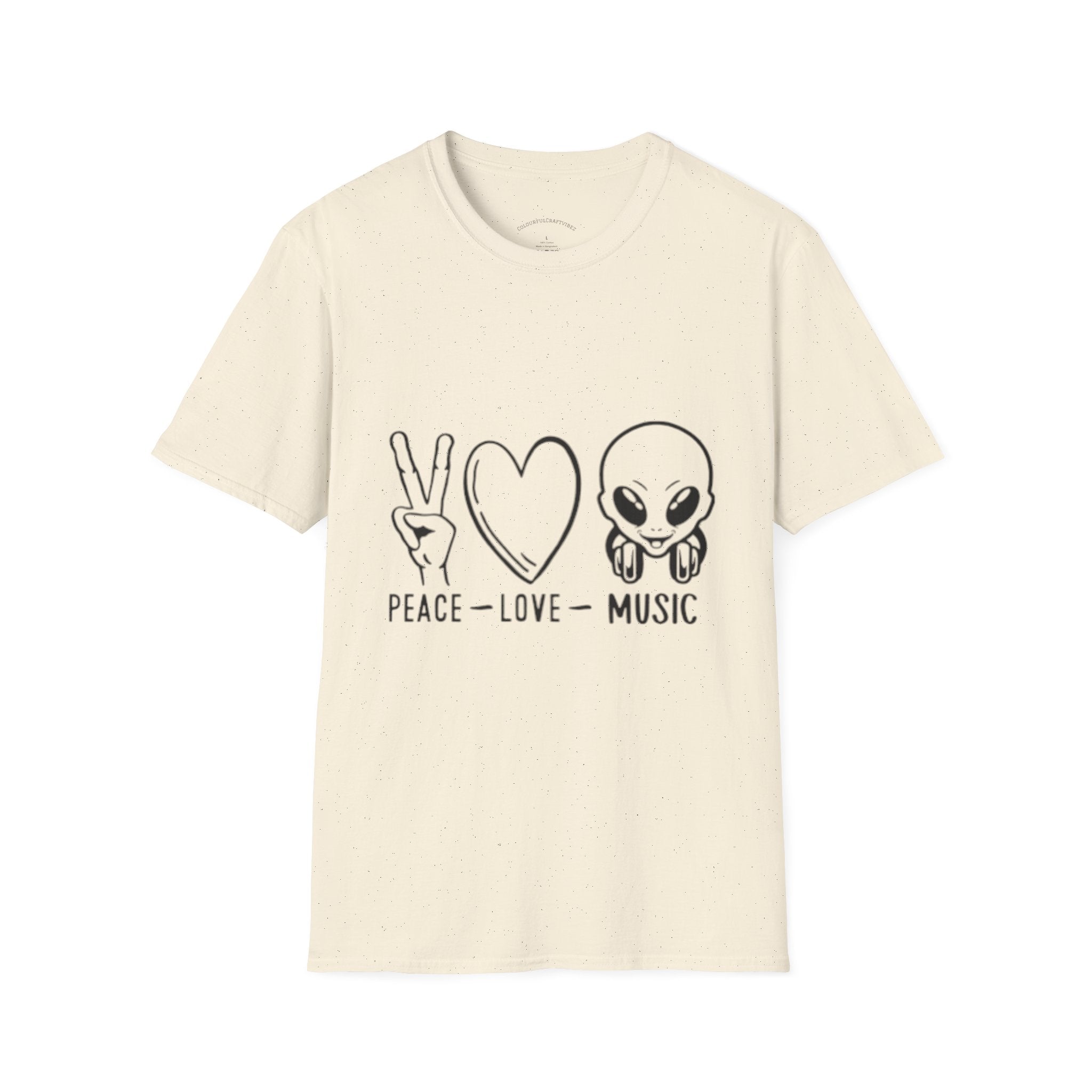 Peace • Love • Music Alien T-Shirt