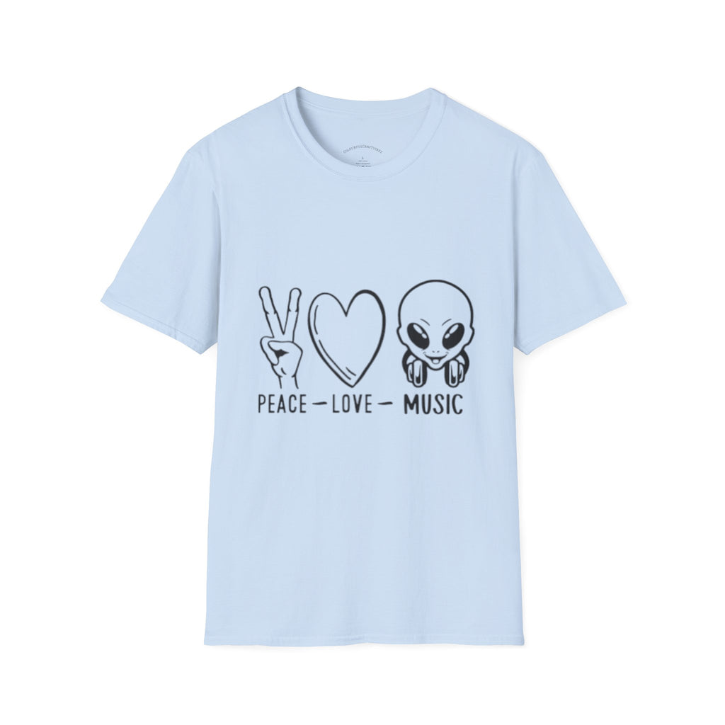 Peace • Love • Music Alien T-Shirt