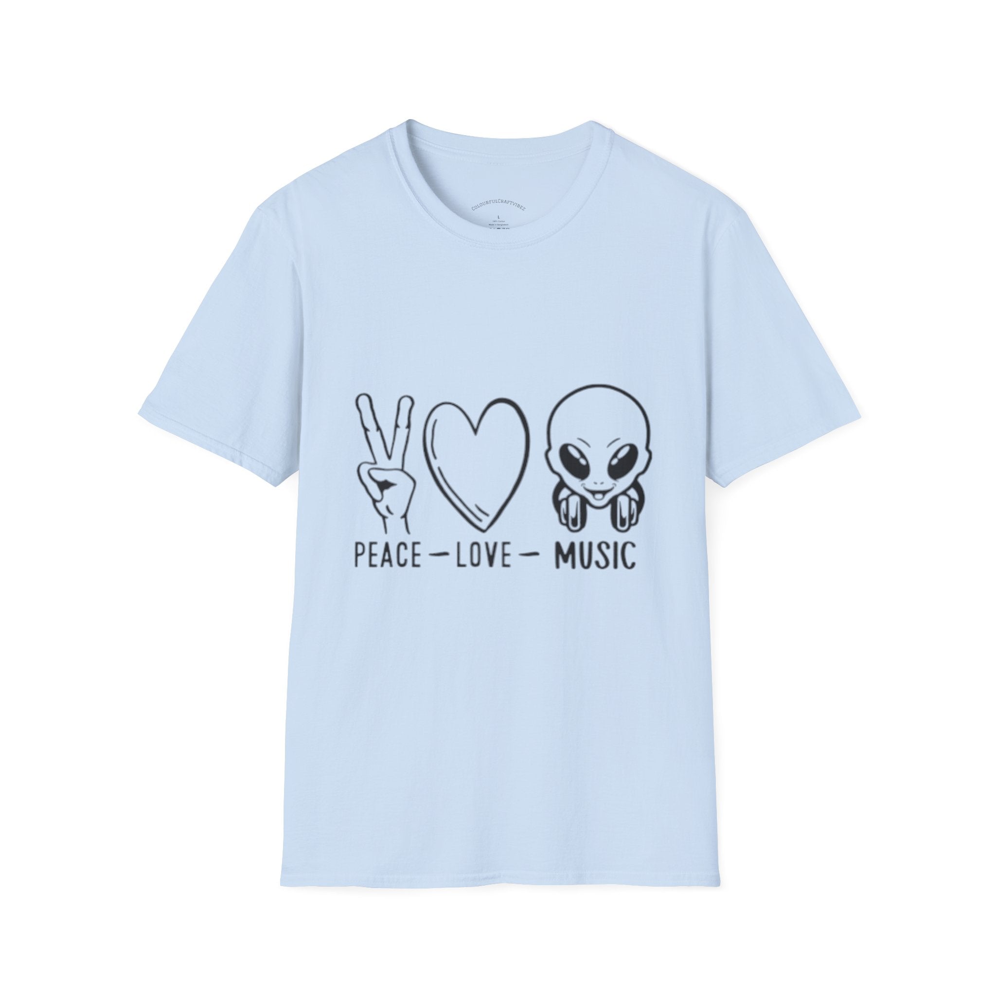 Peace • Love • Music Alien T-Shirt