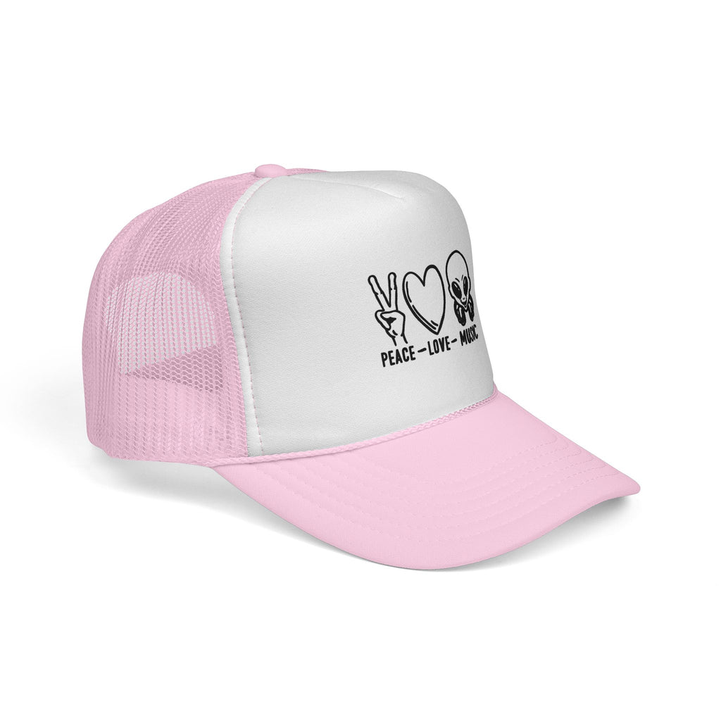 Peace Love Music Trucker Cap – Retro Festival Hat