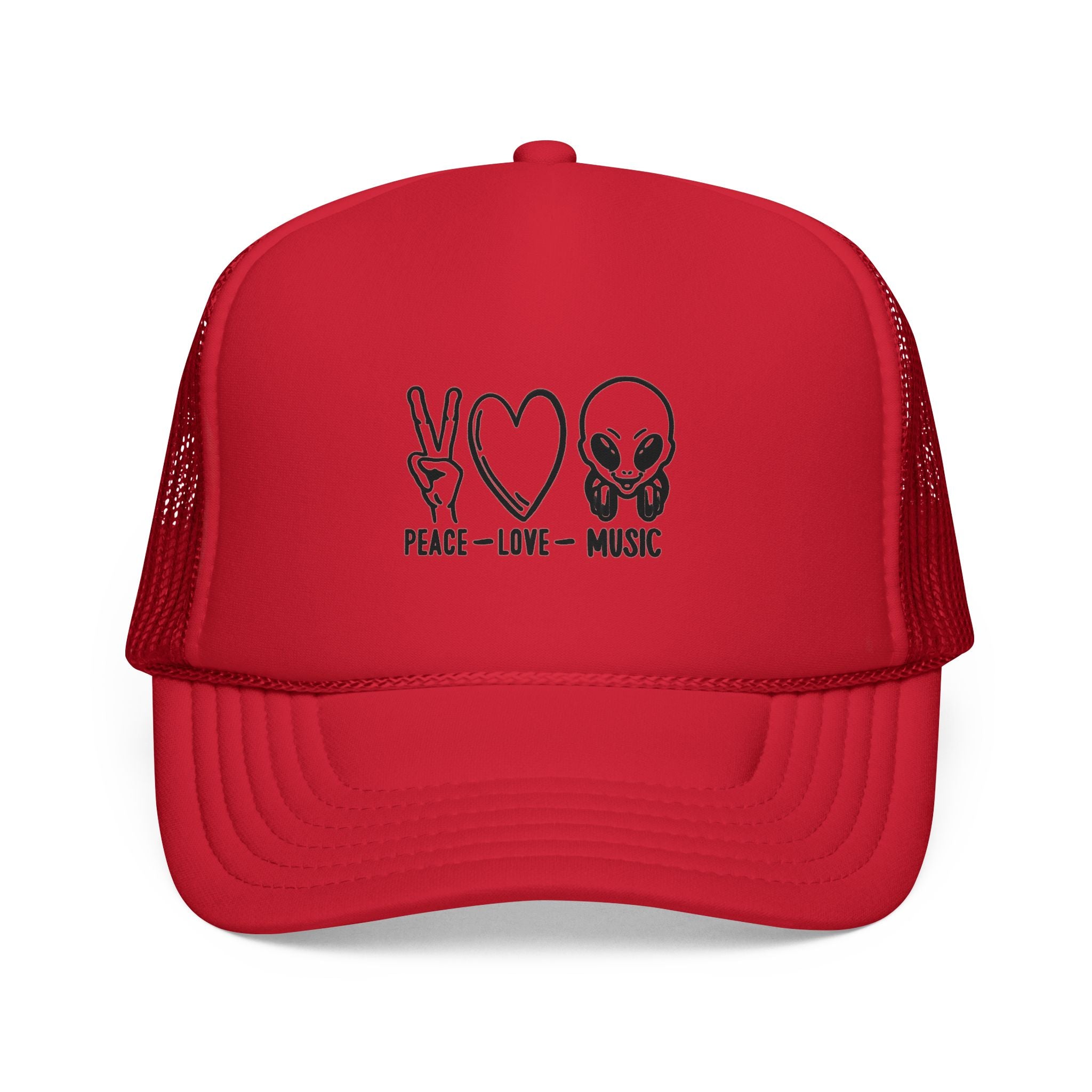 Peace Love Music Trucker Cap – Retro Festival Hat