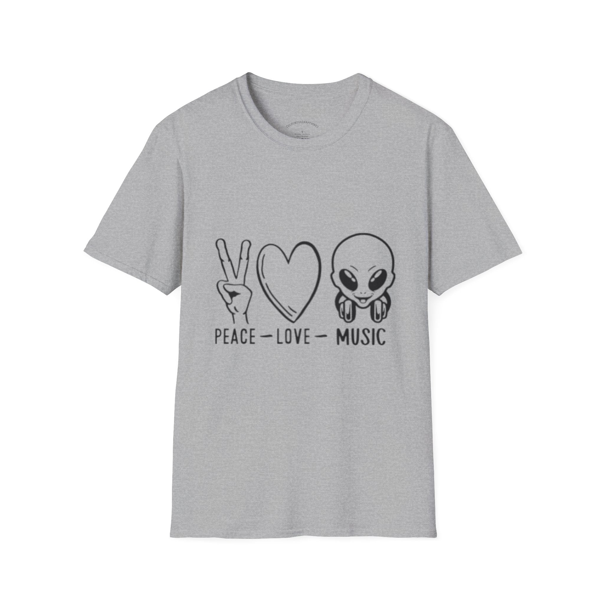 Peace • Love • Music Alien T-Shirt