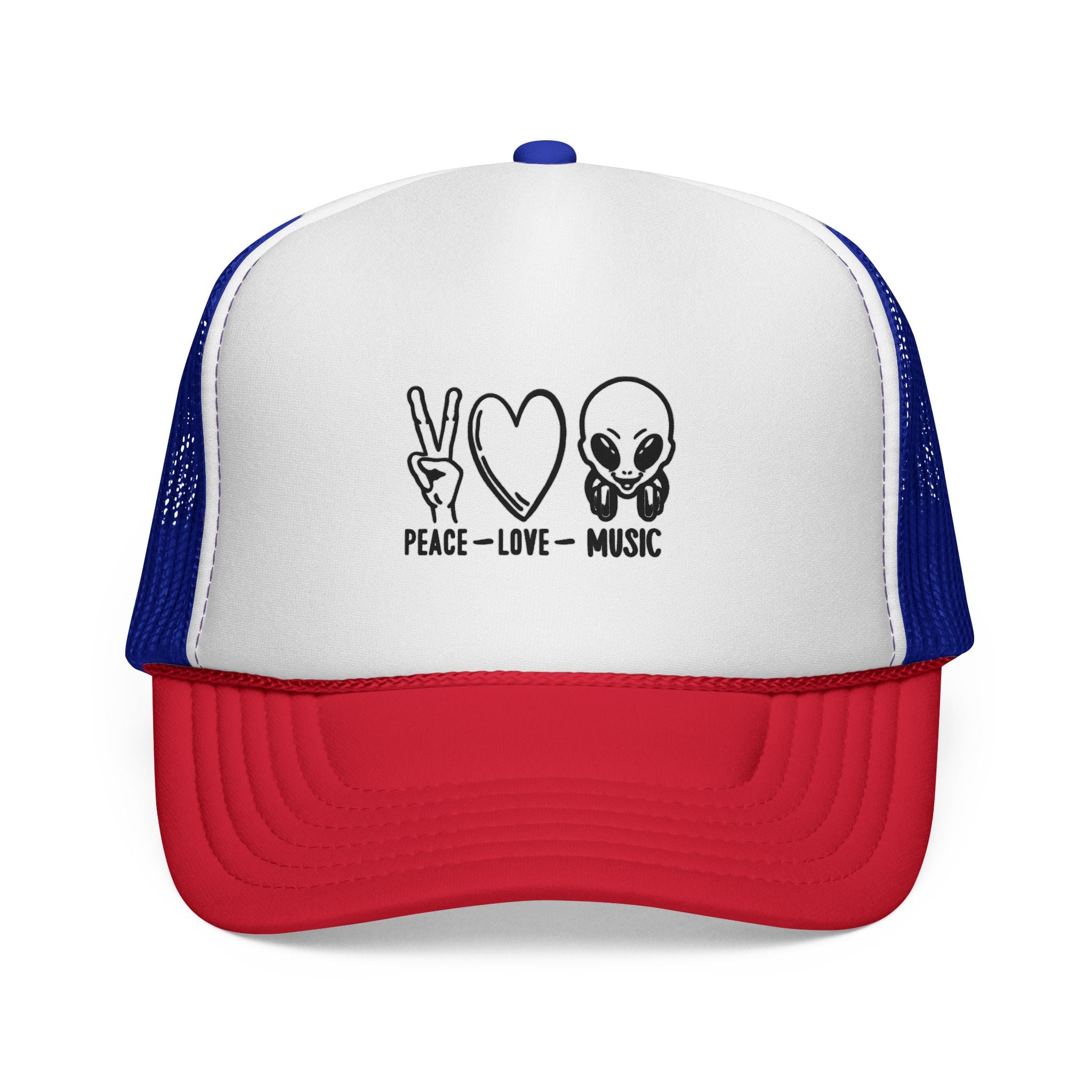 Peace Love Music Trucker Cap – Retro Festival Hat
