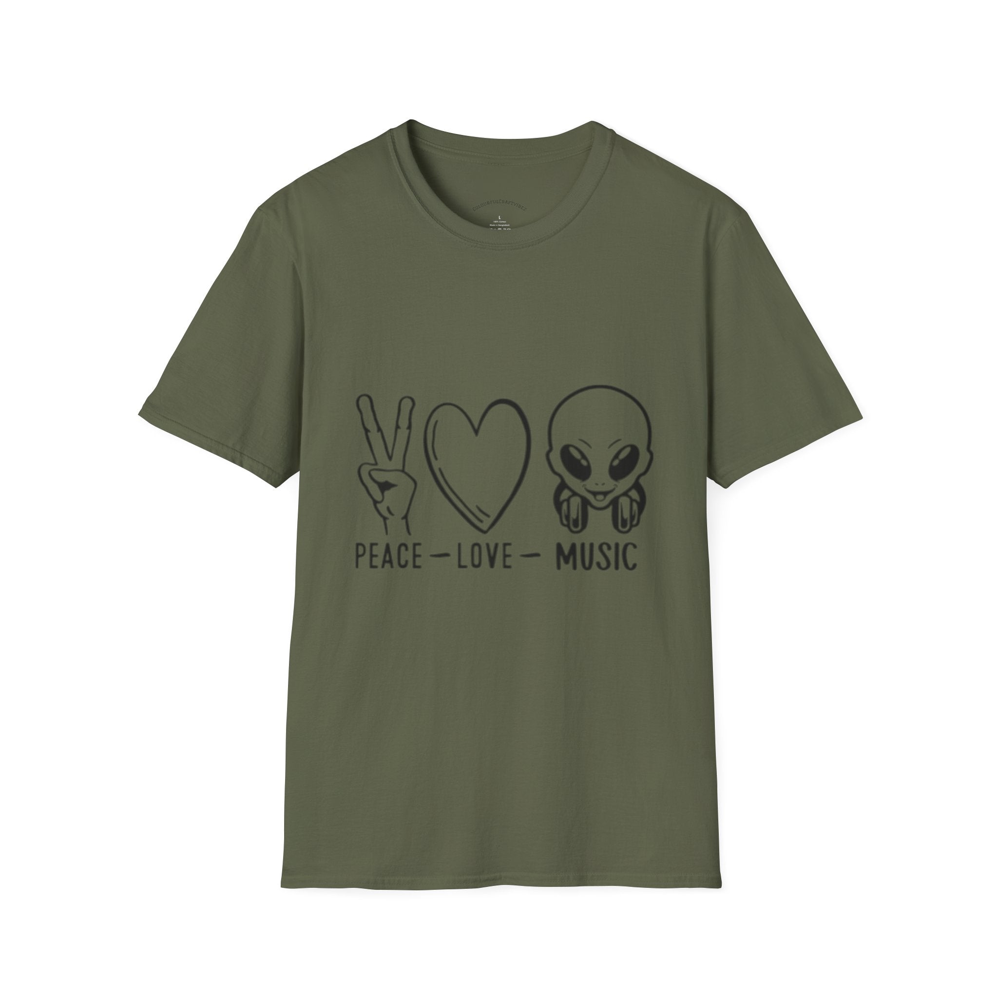 Peace • Love • Music Alien T-Shirt