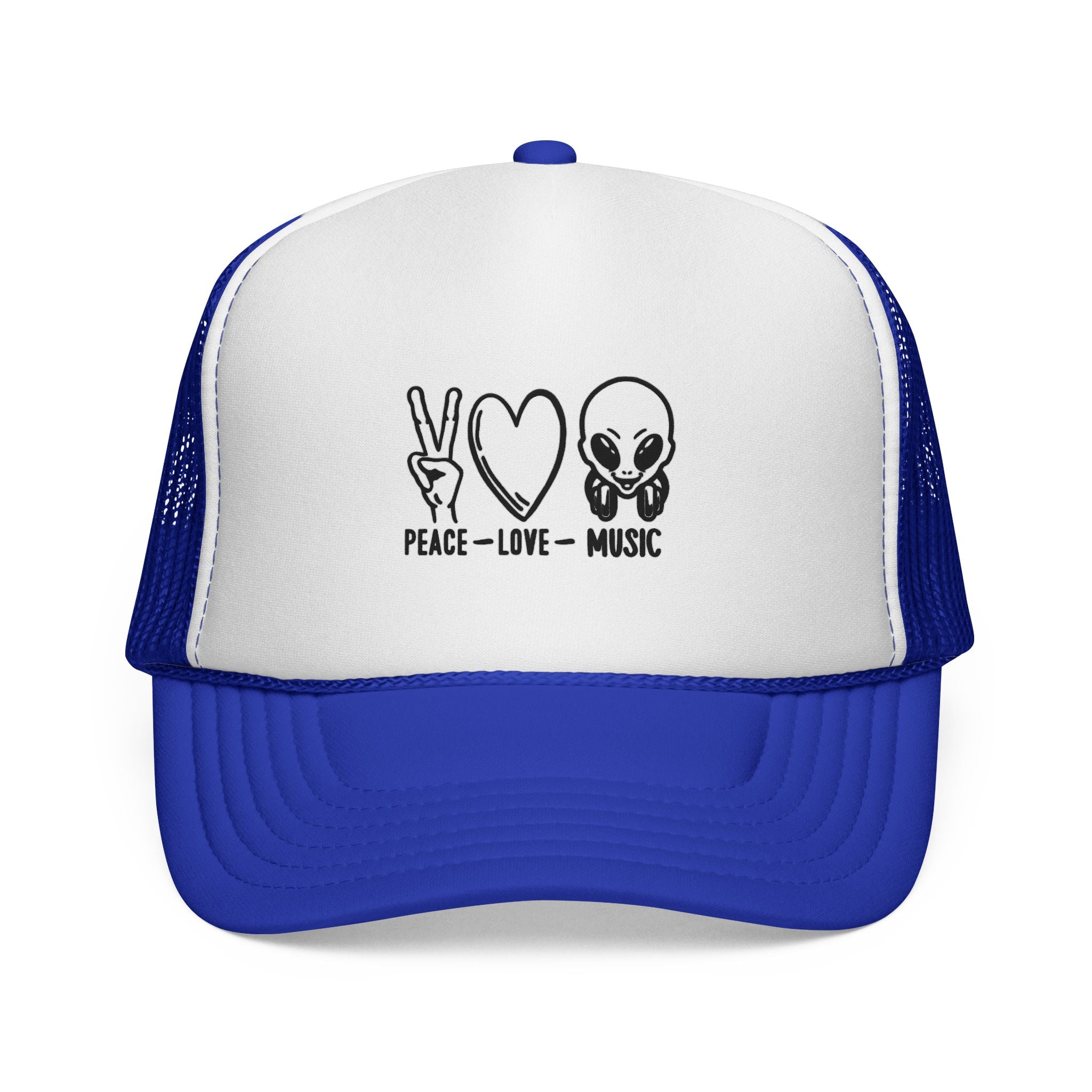 Peace Love Music Trucker Cap – Retro Festival Hat
