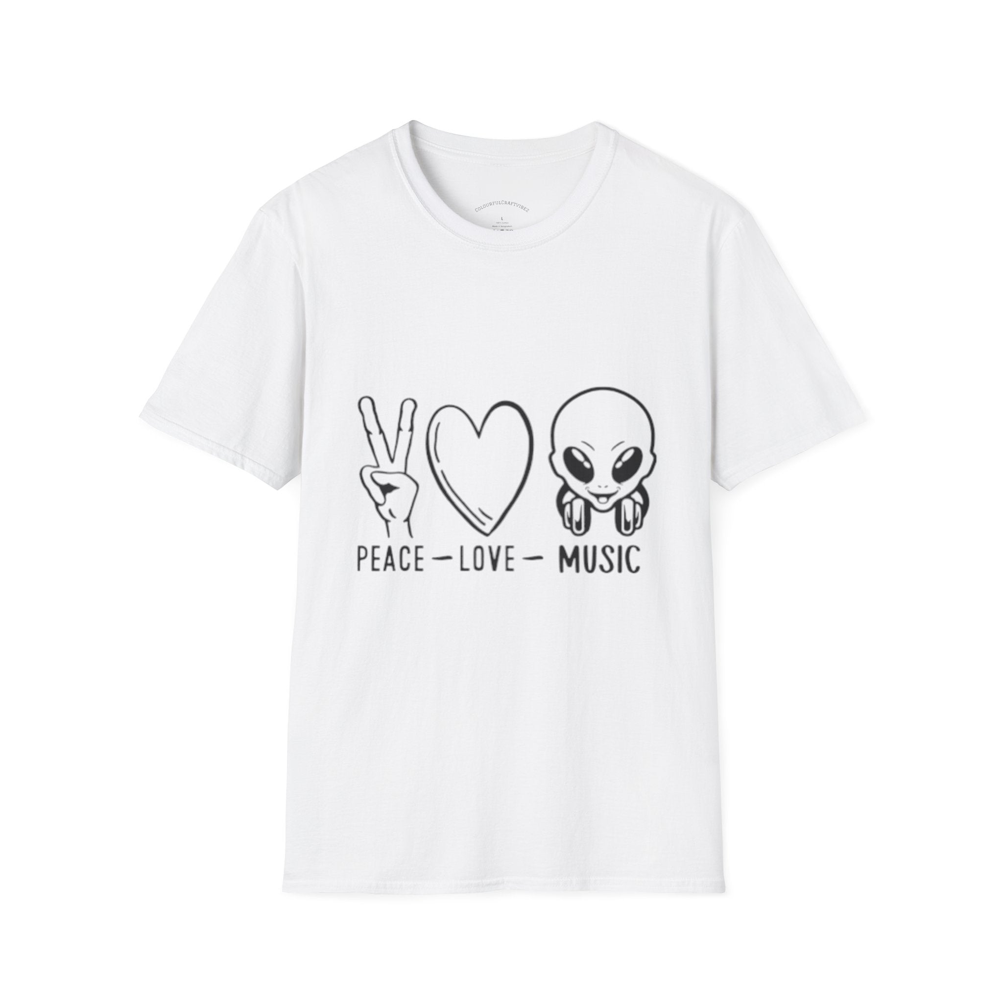 Peace • Love • Music Alien T-Shirt