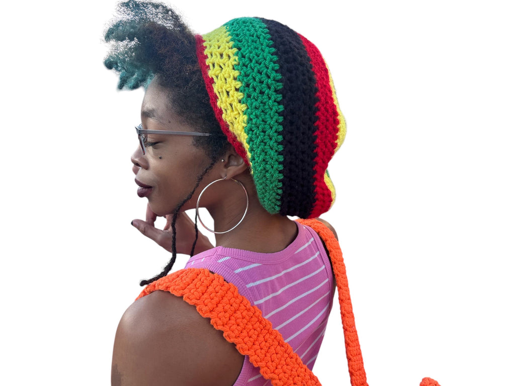 Crochet Rasta Beanie | Handmade Rasta Slouch Hat
