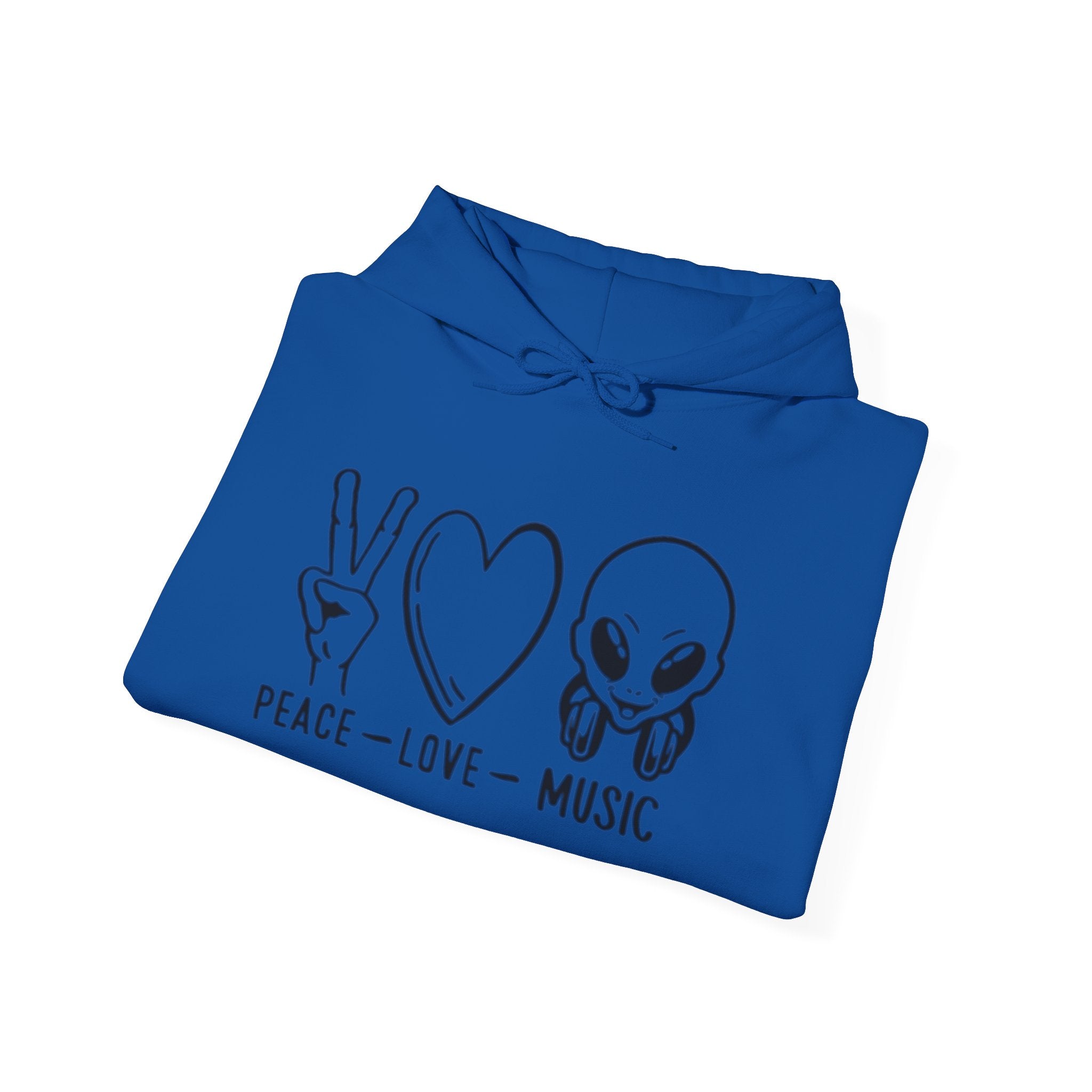 Peace Love Music Hoodie — Alien DJ Graphic Pullover