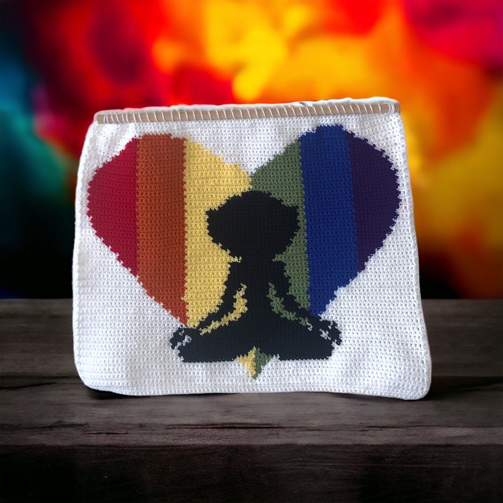 Rainbow Yoga Crochet Wall Hanging