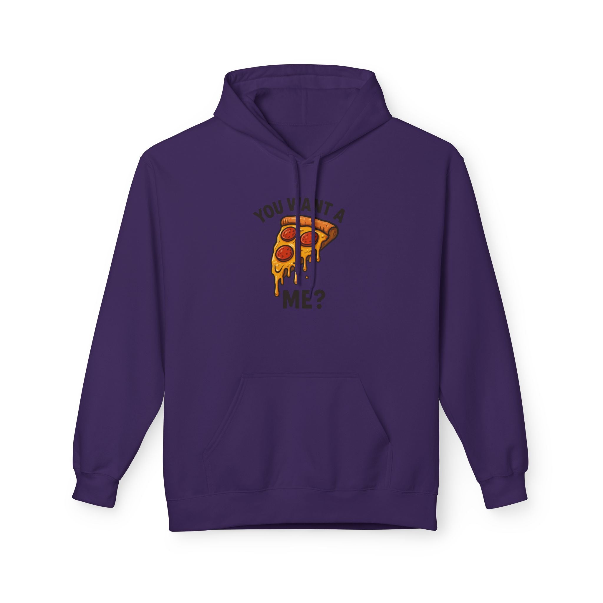 Pizza Slice Hoodie — "You Want a Me?" Funny Food Graphic Pullover