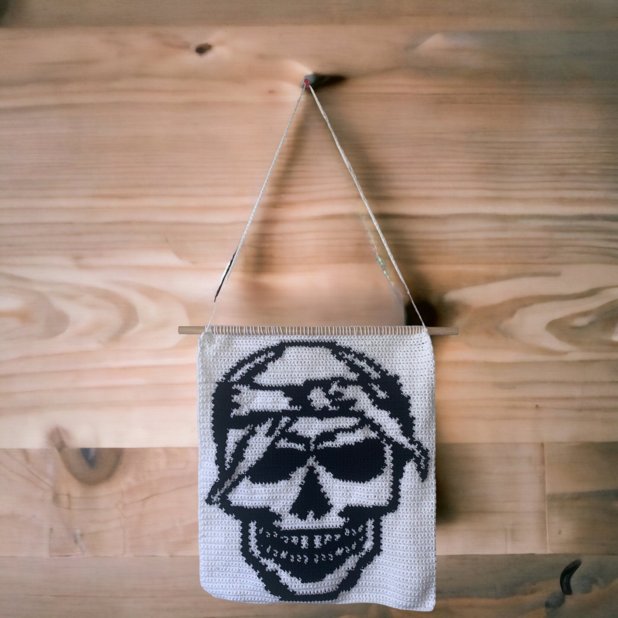 Crochet Skull Wall Hanging