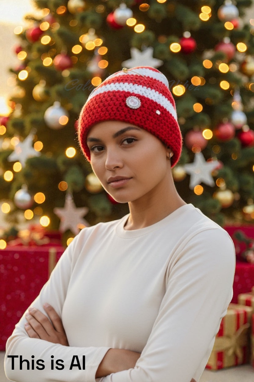Jeweled Candy Cane Hat