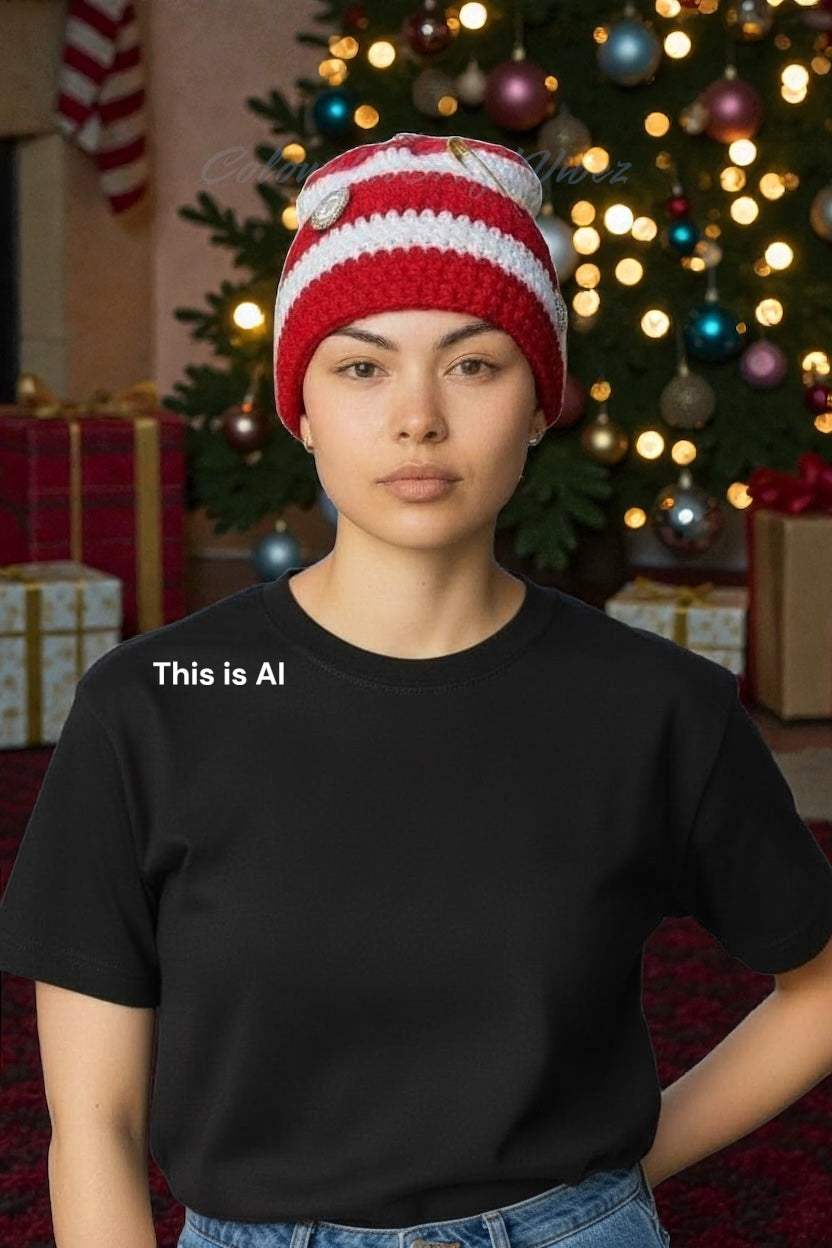 Jeweled Candy Cane Hat