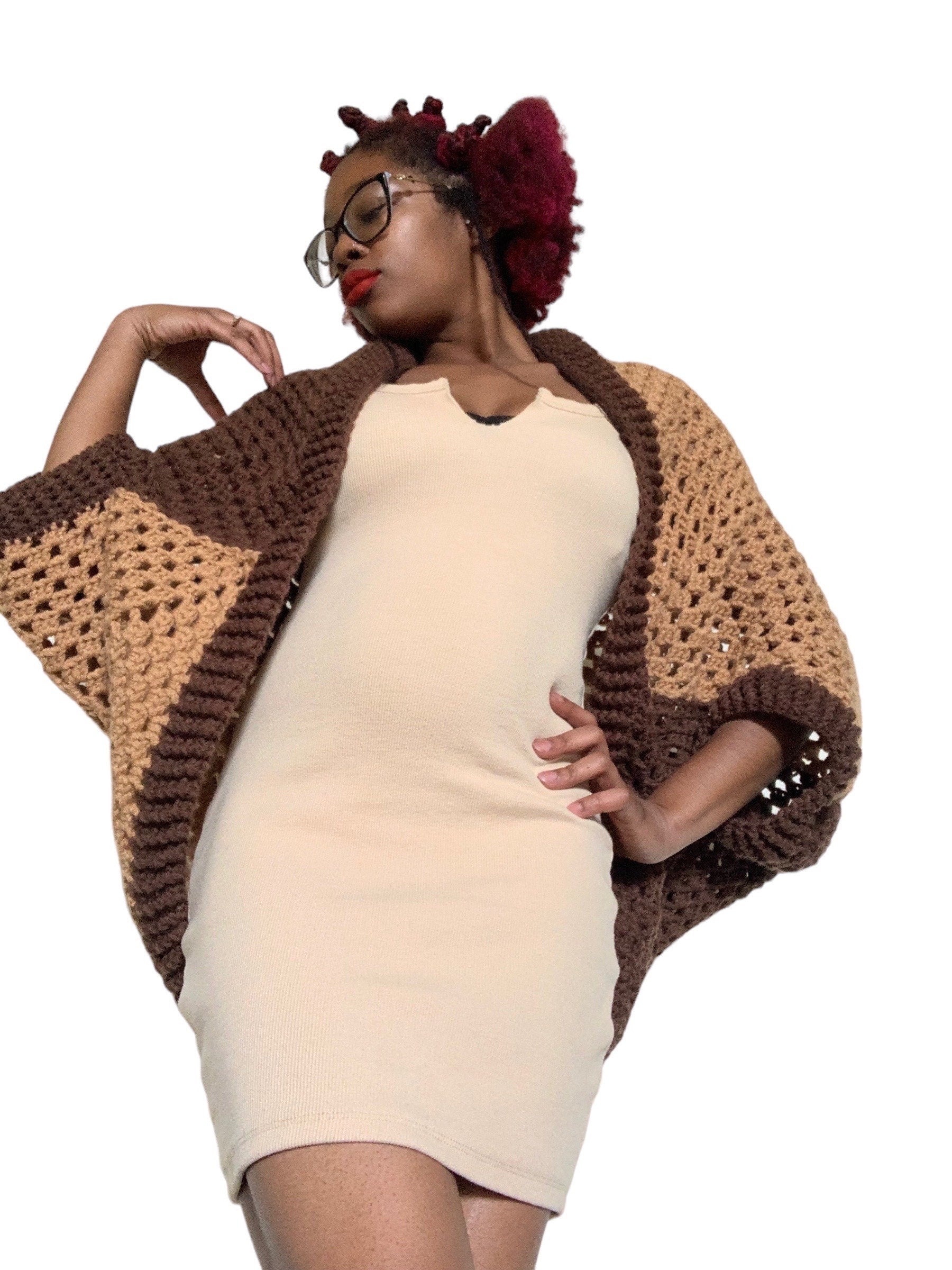 Crochet Brownie Cocoon Cardigan