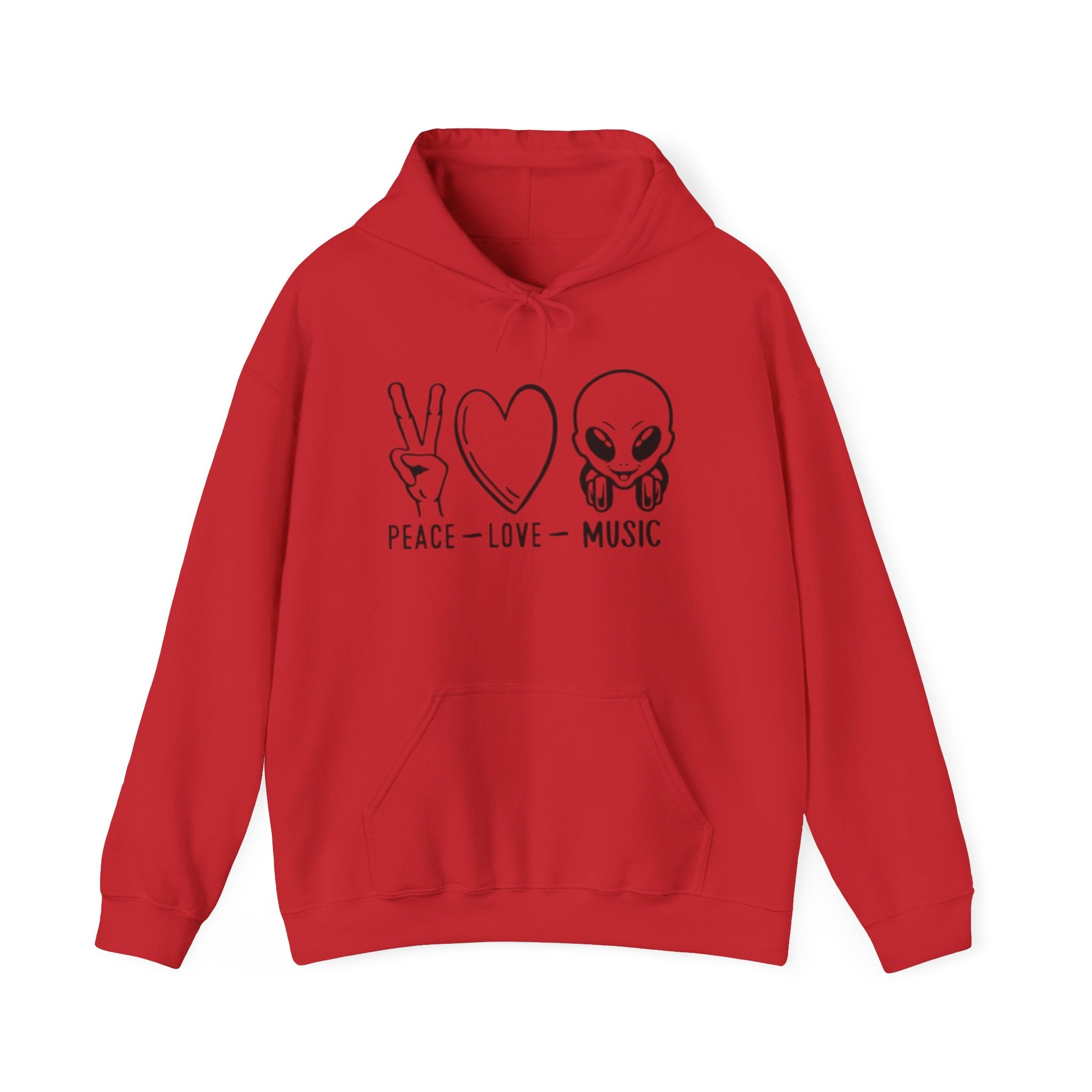 Peace Love Music Hoodie — Alien DJ Graphic Pullover