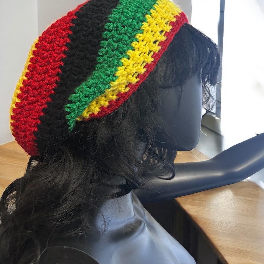 Crochet Rasta Beanie | Handmade Rasta Slouch Hat
