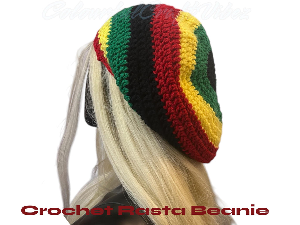 Crochet Rasta Beanie | Handmade Rasta Slouch Hat