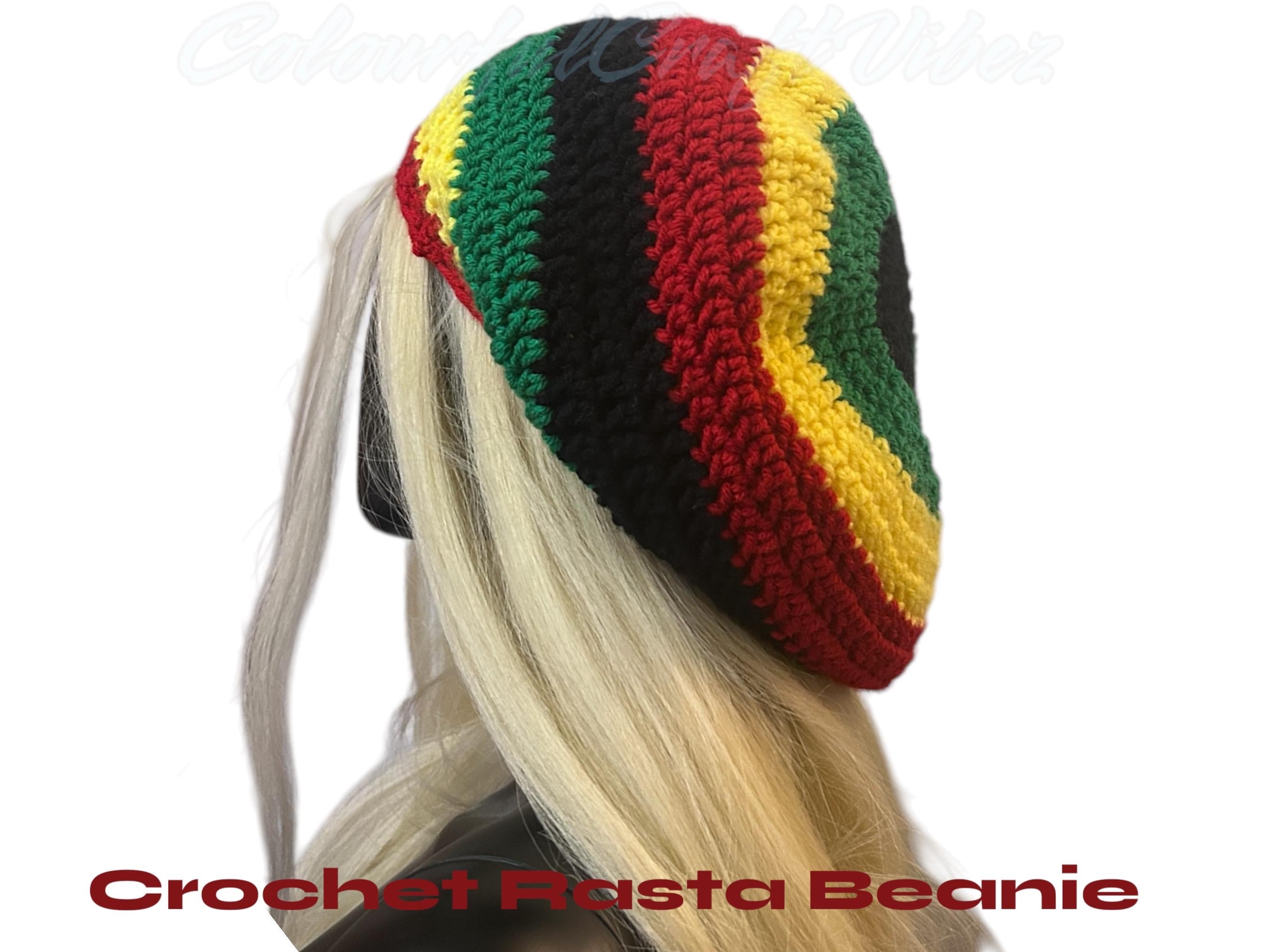Crochet Rasta Beanie | Handmade Rasta Slouch Hat