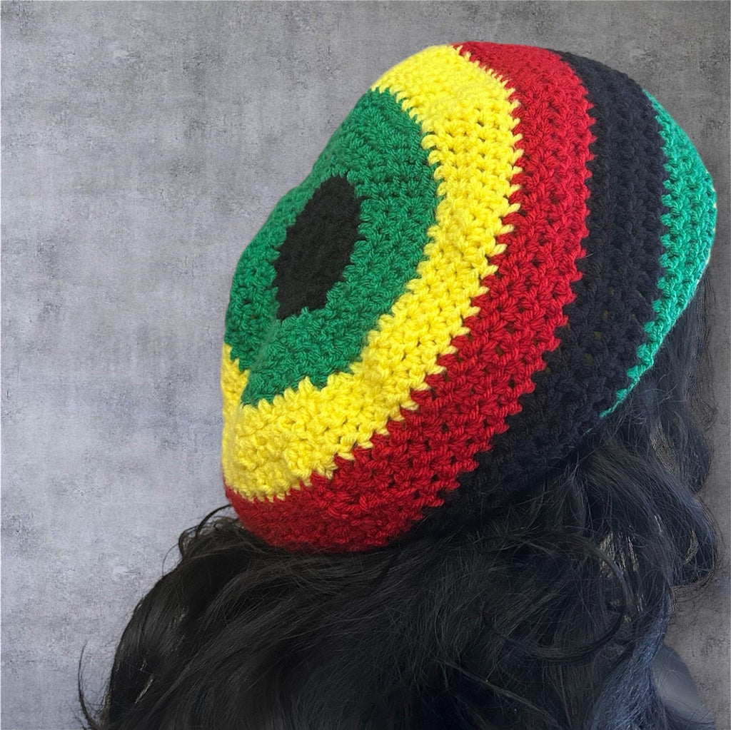 Crochet Rasta Beanie | Handmade Rasta Slouch Hat