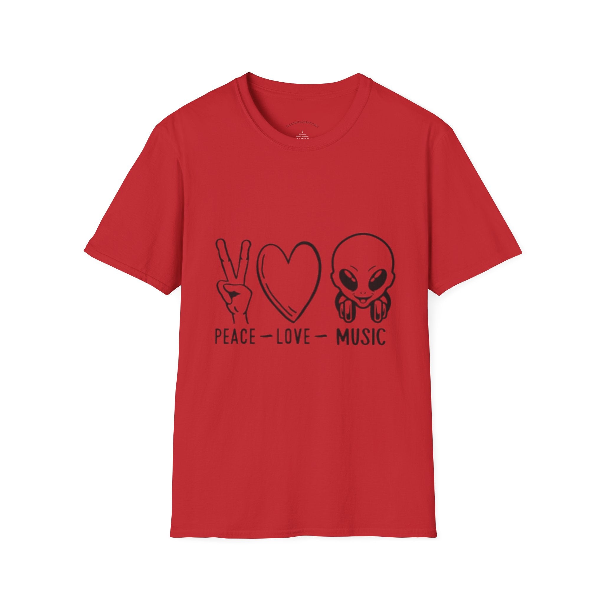 Peace • Love • Music Alien T-Shirt