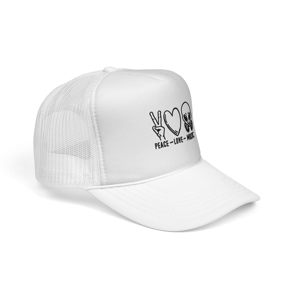 Peace Love Music Trucker Cap – Retro Festival Hat