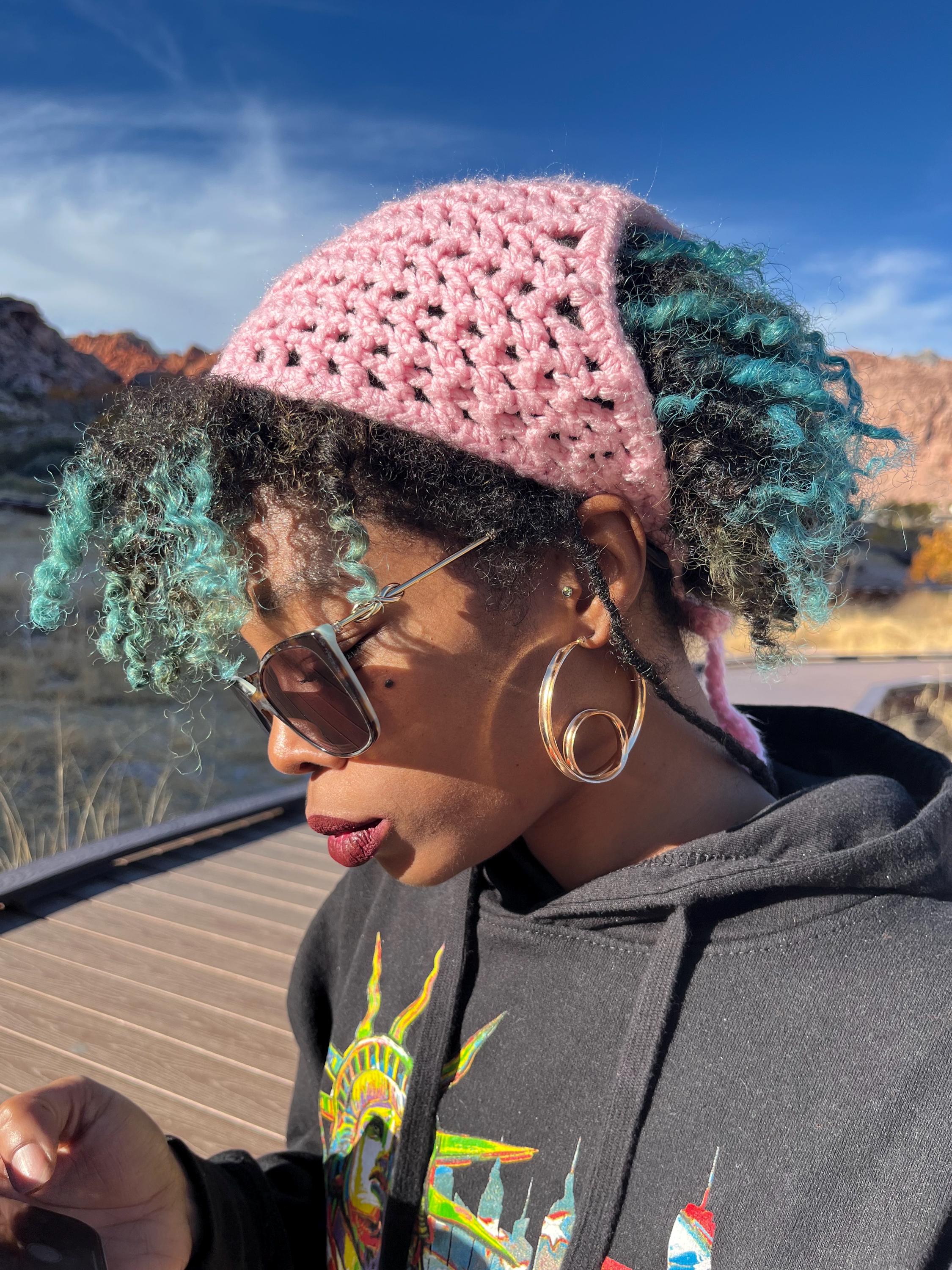 Boho Crochet Bandana Scarf
