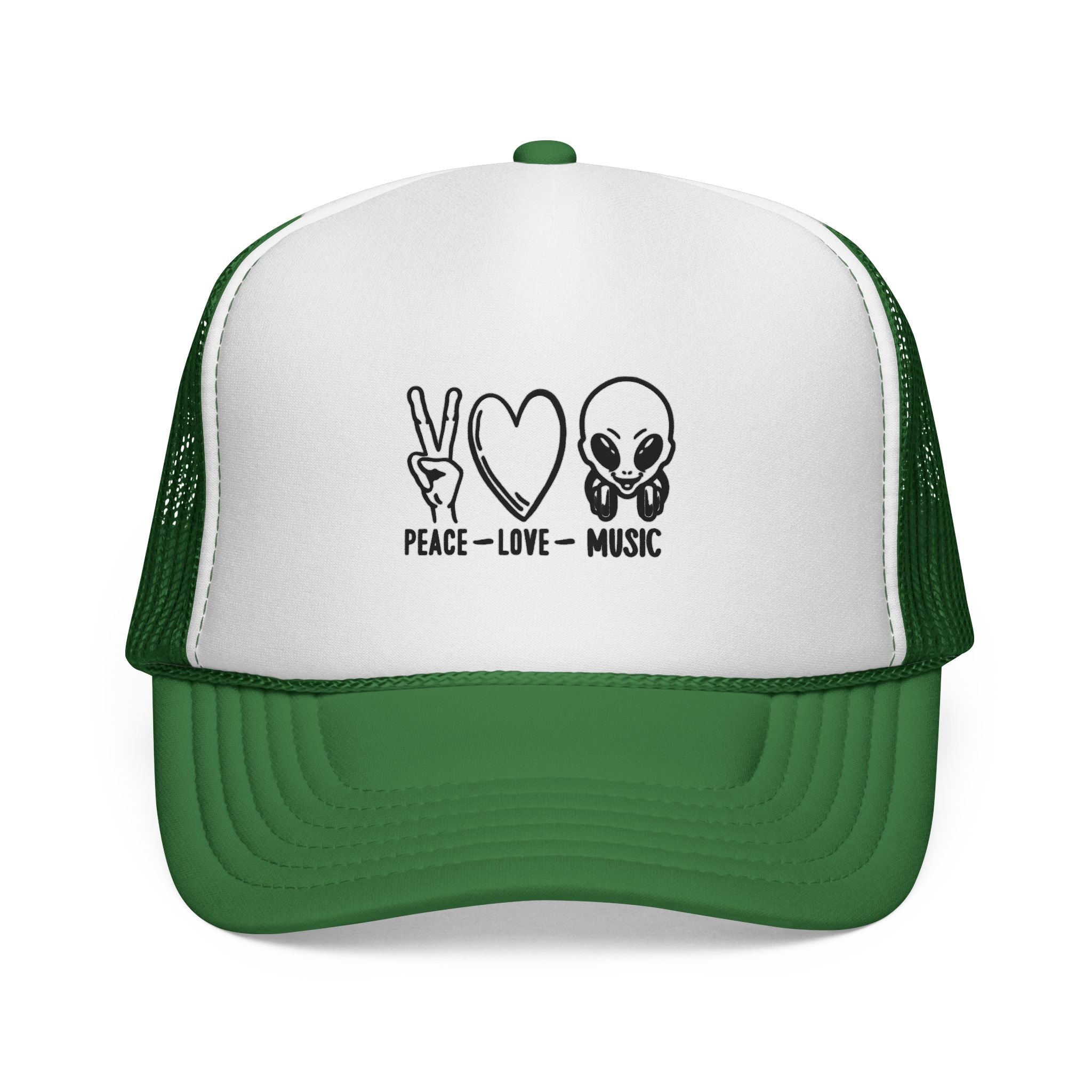 Peace Love Music Trucker Cap – Retro Festival Hat