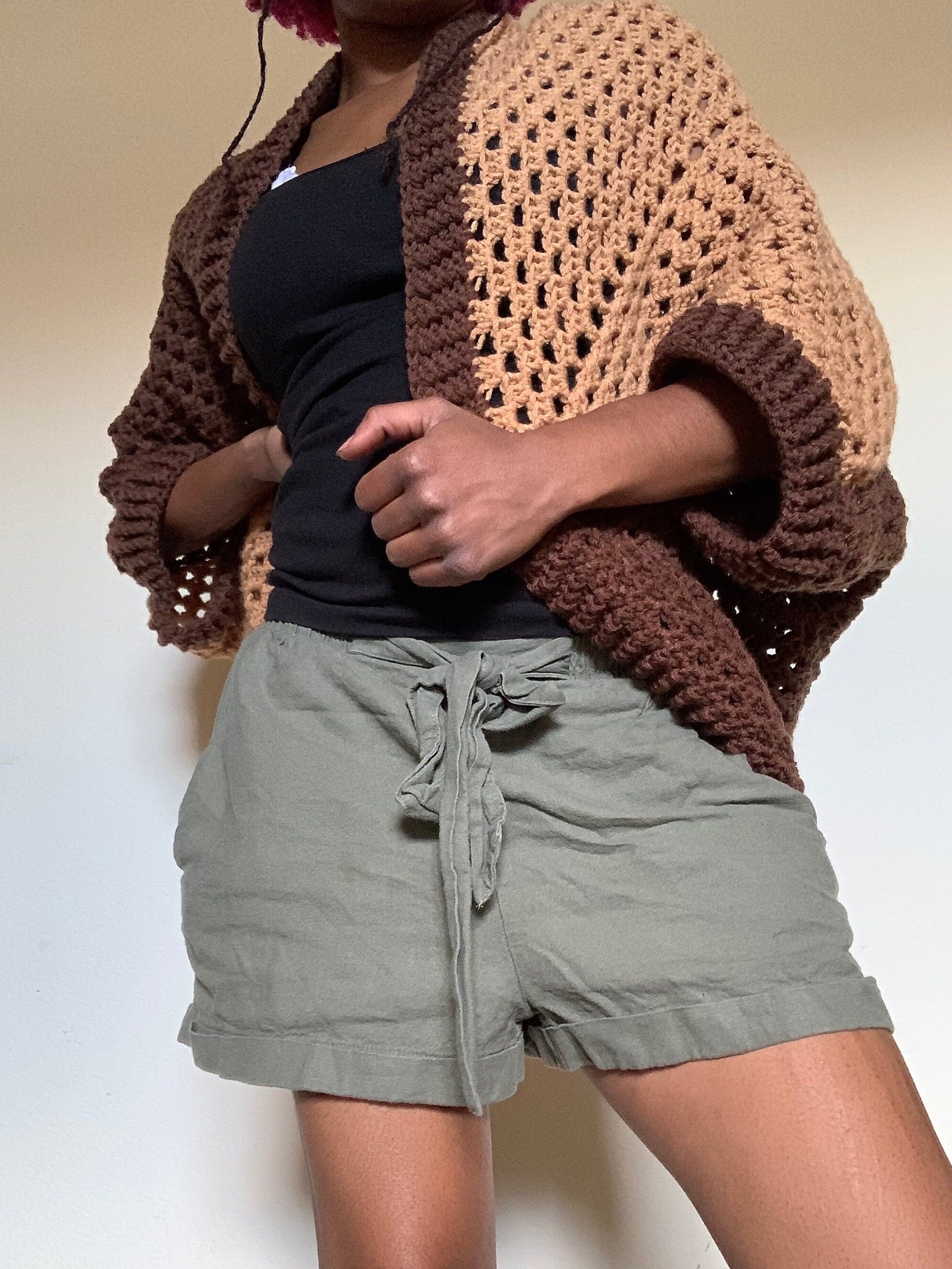 Crochet Brownie Cocoon Cardigan