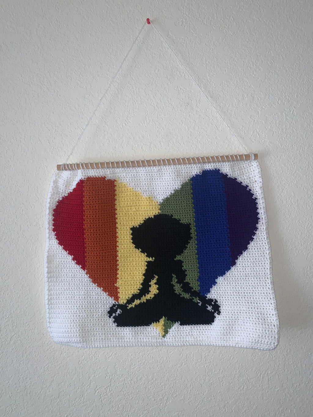 Rainbow Yoga Crochet Wall Hanging