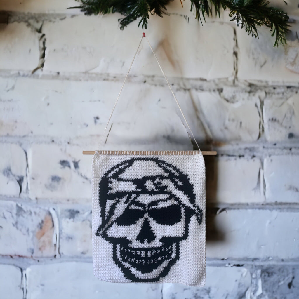 Crochet Skull Wall Hanging