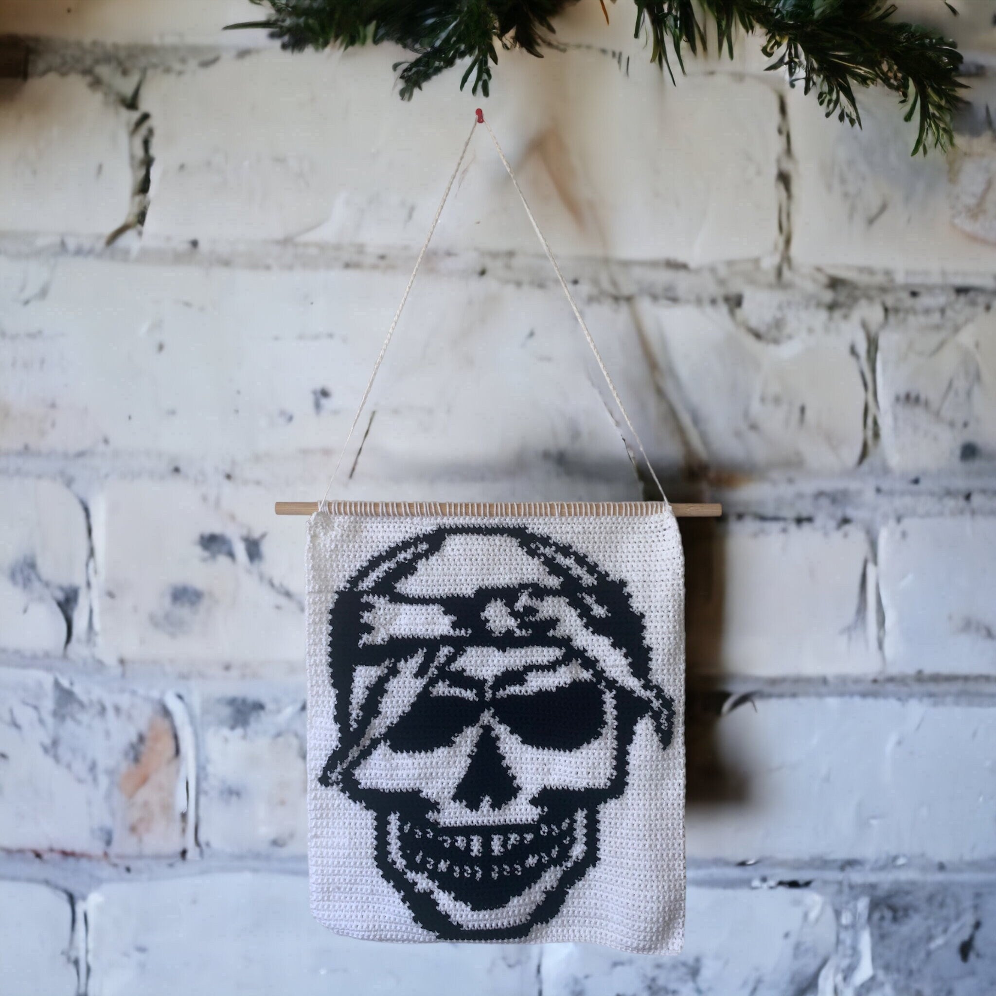 Crochet Skull Wall Hanging