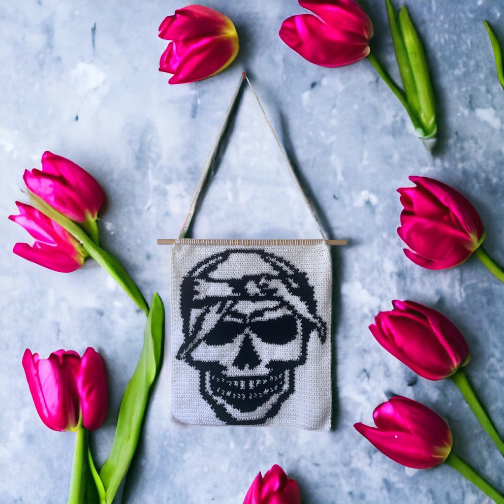 Crochet Skull Wall Hanging