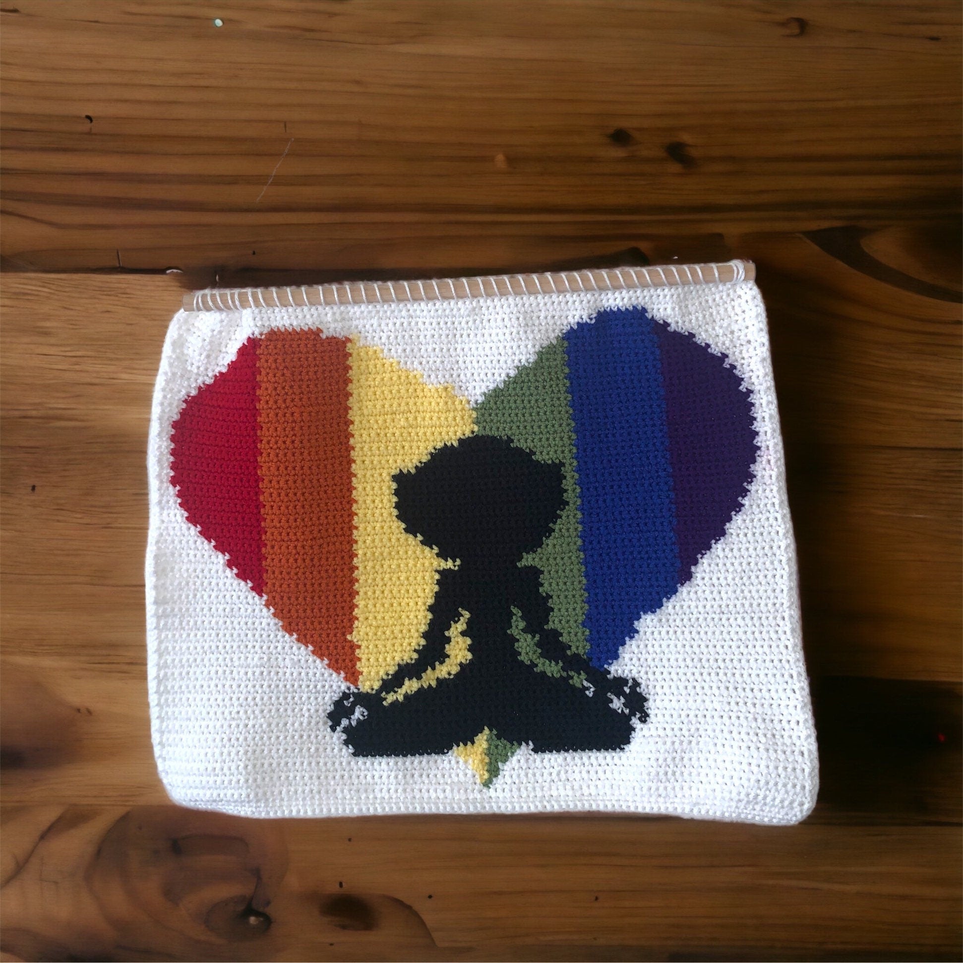 Rainbow Yoga Crochet Wall Hanging