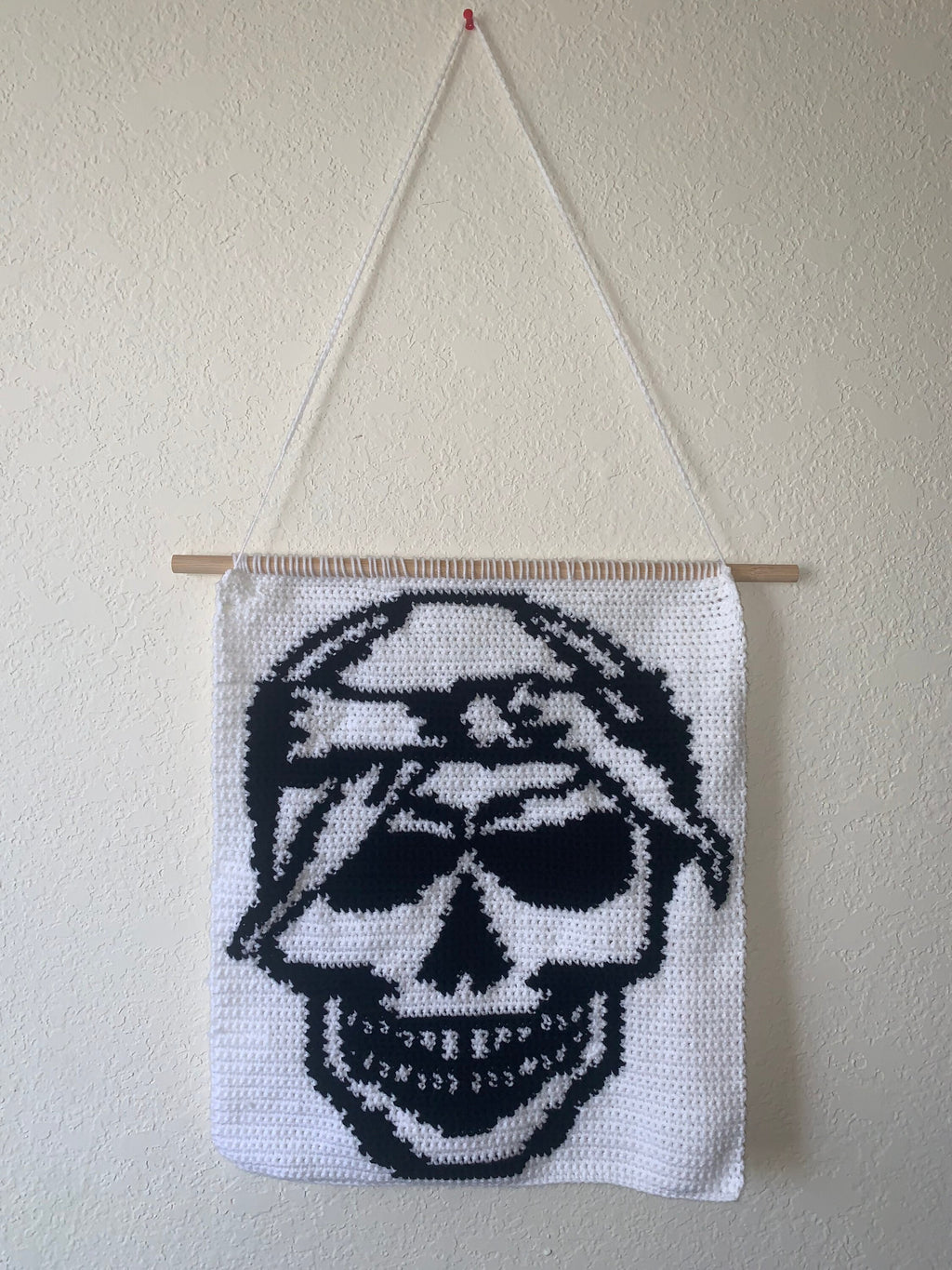 Crochet Skull Wall Hanging