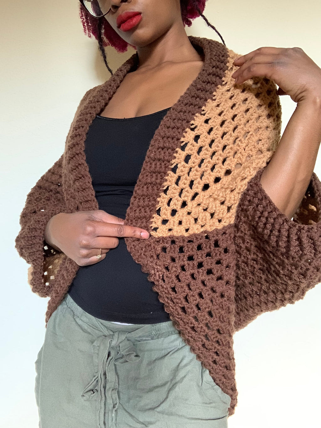 Crochet Brownie Cocoon Cardigan